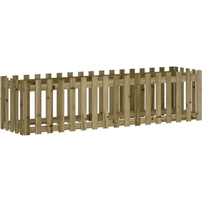 vidaXL Hochbeet mit Zaun - 200x50x50cm imprägniertes Kiefernholz vidaXL Hochbeet mit Zaun - 200x50x50cm imprägniertes Kiefernholz