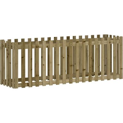 vidaXL Garden Raised Bed with Fence - 200x50x70 cm Impregnated Wood vidaXL Garden Raised Bed with Fence - 200x50x70 cm Impregnated Wood