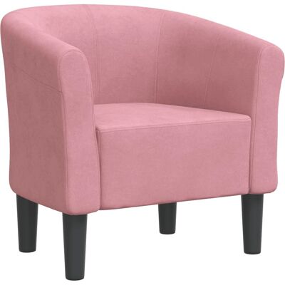 VidaXL Fauteuil Accent - Velours Rose - Modern Fauteuil - Publicité VidaXL Fauteuil Accent - Velours Rose - Modern Fauteuil - Publicité