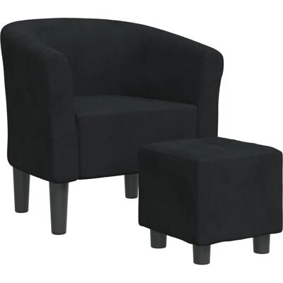vidaXL Akzentstuhl - Samt, Schwarz, 70x56x68cm - Möbel vidaXL Akzentstuhl - Samt, Schwarz, 70x56x68cm - Möbel
