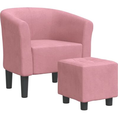 VidaXL Akzentstuhl - Rosa Samt und Holz VidaXL Akzentstuhl - Rosa Samt und Holz