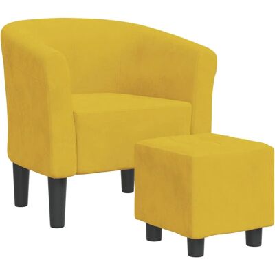 VidaXL Akzentstuhl Samt Gelb Modernes Design VidaXL Akzentstuhl Samt Gelb Modernes Design