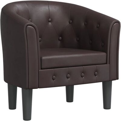 VidaXL Akzentstuhl - Modernes Würfel-Design - Braun - Sessel VidaXL Akzentstuhl - Modernes Würfel-Design - Braun - Sessel