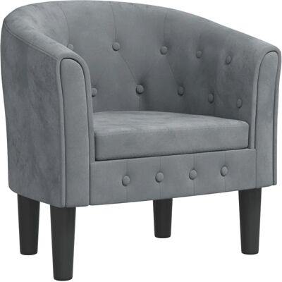 MAISONCHIC Dunkelgraue Samtpolsterte Sessel - Moderner Lounge-Sessel MAISONCHIC Dunkelgraue Samtpolsterte Sessel - Moderner Lounge-Sessel