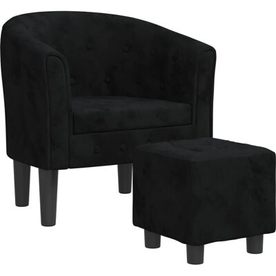 VidaXL Fauteuil cabriolet - Velours noir - Publicité VidaXL Fauteuil cabriolet - Velours noir - Publicité