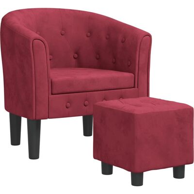 Fauteuil Accent VidaXL - Velours Rouge Bordeaux - Publicité Fauteuil Accent VidaXL - Velours Rouge Bordeaux - Publicité