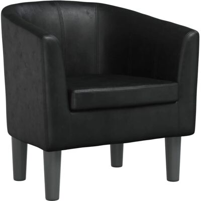VidaXL Fauteuil Accent - Cuir synthétique noir - Fauteuil Accent - Publicité VidaXL Fauteuil Accent - Cuir synthétique noir - Fauteuil Accent - Publicité