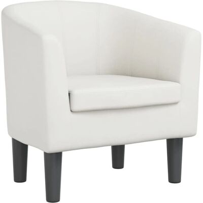 VidaXL Akzentstuhl - Weiß - Langlebiges PU-Leder - Stabiler Rahmen - 70x56x68cm VidaXL Akzentstuhl - Weiß - Langlebiges PU-Leder - Stabiler Rahmen - 70x56x68cm