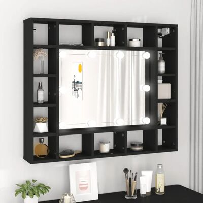 vidaXL LED Spiegel Schrank - Schwarzes Bad Wandmöbel vidaXL LED Spiegel Schrank - Schwarzes Bad Wandmöbel