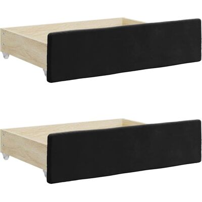 vidaXL Bed Drawers Storage Unit Black - Bed Type vidaXL Bed Drawers Storage Unit Black - Bed Type