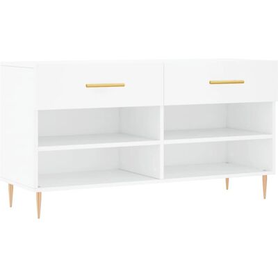 vidaXL Banc de Chaussures en Bois d'Ingénierie Blanc - Rangement et Rack - Publicité vidaXL Banc de Chaussures en Bois d'Ingénierie Blanc - Rangement et Rack - Publicité