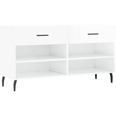 vidaXL White Shoe Bench - 102x35x55 cm - Shoe Storage vidaXL White Shoe Bench - 102x35x55 cm - Shoe Storage