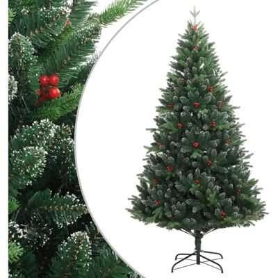 vidaXL Künstlicher Weihnachtsbaum Klappbar - 180 cm - Vorgeleuchtet, Faltbar, Rote Beeren vidaXL Künstlicher Weihnachtsbaum Klappbar - 180 cm - Vorgeleuchtet, Faltbar, Rote Beeren