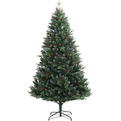 vidaXL 240 cm Klappbarer Weihnachtsbaum mit Beeren - Weihnachtsbaum vidaXL 240 cm Klappbarer Weihnachtsbaum mit Beeren - Weihnachtsbaum