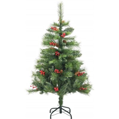 vidaXL Künstlicher Weihnachtsbaum mit Klappfunktion - 150 cm, mit Zapfen & Beeren vidaXL Künstlicher Weihnachtsbaum mit Klappfunktion - 150 cm, mit Zapfen & Beeren