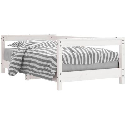 vidaXL Kids Bed White 70x140 cm Wooden Frame for Children vidaXL Kids Bed White 70x140 cm Wooden Frame for Children
