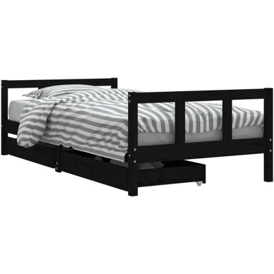 vidaXL Kinderbett mit Schubladen Schwarz 90x200 cm - Kinderbett vidaXL Kinderbett mit Schubladen Schwarz 90x200 cm - Kinderbett