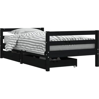 vidaXL Lastensänky laatikoilla musta 80x200 cm - Lastensänky vidaXL Lastensänky laatikoilla musta 80x200 cm - Lastensänky