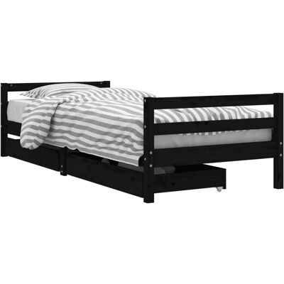 vidaXL Kinderbett mit Schubladen - Schwarz 90x200 cm - Kinderbett vidaXL Kinderbett mit Schubladen - Schwarz 90x200 cm - Kinderbett