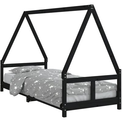vidaXL Børnesengestel Sort 80x200cm Massivt Gran - Børneseng vidaXL Børnesengestel Sort 80x200cm Massivt Gran - Børneseng