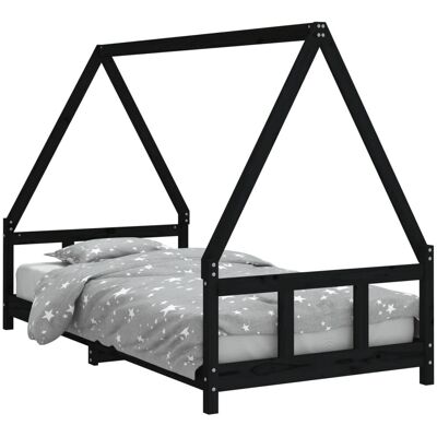 vidaXL Kinderbett Schwarz - Holzbett für Kinder vidaXL Kinderbett Schwarz - Holzbett für Kinder