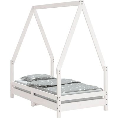 vidaXL Kids Bed White 70x140 cm Solid Wood Pine - Kids bed vidaXL Kids Bed White 70x140 cm Solid Wood Pine - Kids bed