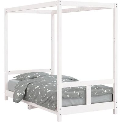 Lit Enfant VidaXL Blanc Pin 80x160cm - Structure de Lit Lit Enfant VidaXL Blanc Pin 80x160cm - Structure de Lit