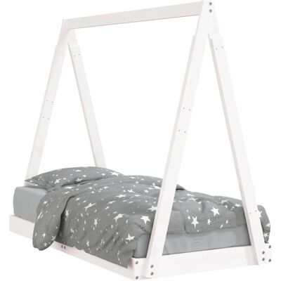 vidaXL Kinderbed Wit Dennen Massief Hout 70x140 cm - Kinderbed vidaXL Kinderbed Wit Dennen Massief Hout 70x140 cm - Kinderbed