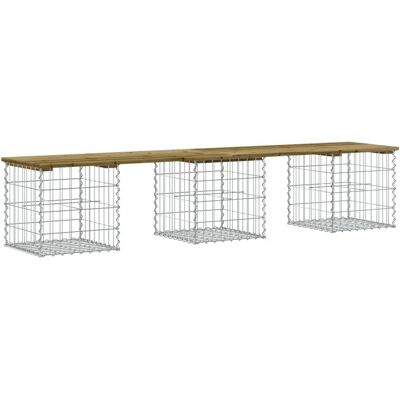 vidaXL Garden Bench Gabion Design 203x44x42 cm Impregnated Wood Pine - Garden Bench vidaXL Garden Bench Gabion Design 203x44x42 cm Impregnated Wood Pine - Garden Bench