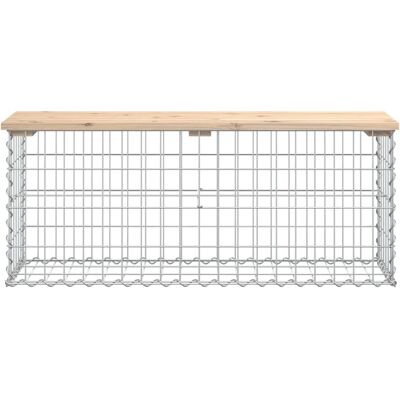 vidaXL Gartensitzbank - Massives Kiefernholz - Gabionen Stahlbasis - 103x31,5x42 cm vidaXL Gartensitzbank - Massives Kiefernholz - Gabionen Stahlbasis - 103x31,5x42 cm