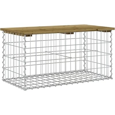 Piha-penkki gabionisuunnittelulla 83x44x42 cm Painekyllästetty mäntylauta - Piha-penkki Piha-penkki gabionisuunnittelulla 83x44x42 cm Painekyllästetty mäntylauta - Piha-penkki