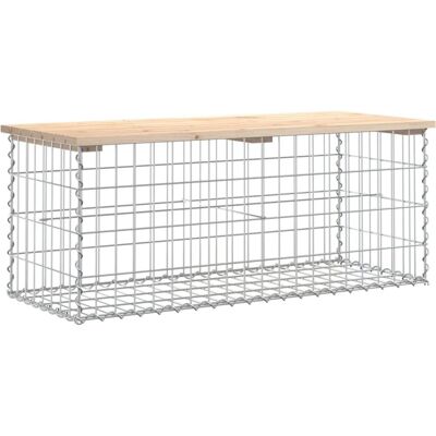 vidaXL Gartenbank 103x44x42cm - Gabionendesign Massives Kiefernholz vidaXL Gartenbank 103x44x42cm - Gabionendesign Massives Kiefernholz