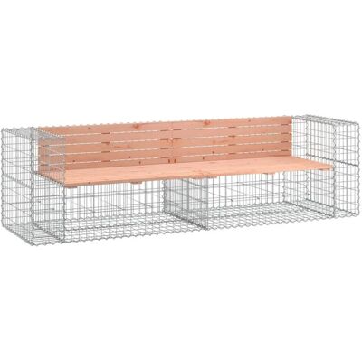 vidaXL Ławka ogrodowa Gabion Design 244x71x65.5 cm Drewno douglas - Ławka ogrodowa vidaXL Ławka ogrodowa Gabion Design 244x71x65.5 cm Drewno douglas - Ławka ogrodowa