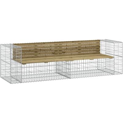 vidaXL Gartentisch - Gartenbank - Imprägniertes Kiefernholz - Gabionen-Design vidaXL Gartentisch - Gartenbank - Imprägniertes Kiefernholz - Gabionen-Design