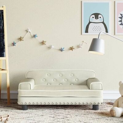 VidaXL Canapé Enfant en Velours - 70x45x30 cm Crème - Sofa pour enfants - Publicité VidaXL Canapé Enfant en Velours - 70x45x30 cm Crème - Sofa pour enfants - Publicité
