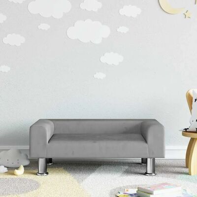 Maisonchic Kinder-Samtsofa Hellgrau 70x45x26,5cm - Kinder Sofa Maisonchic Kinder-Samtsofa Hellgrau 70x45x26,5cm - Kinder Sofa