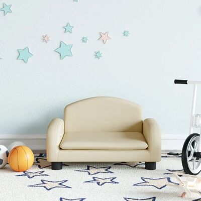 vidaXL Canapé pour enfants Crème - Siège confortable en tissu - Publicité vidaXL Canapé pour enfants Crème - Siège confortable en tissu - Publicité