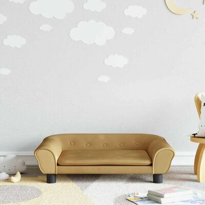 vidaXL Kindersofa Samt 70x45x26 cm Braun vidaXL Kindersofa Samt 70x45x26 cm Braun
