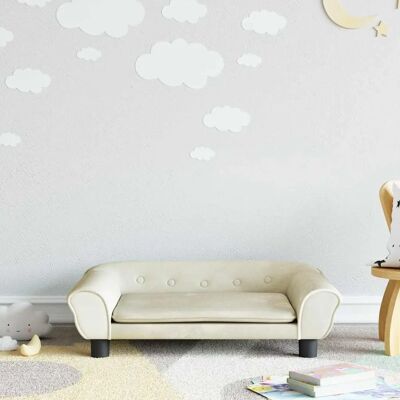 vidaXL Kinder Samtvelourscreme Sofa 70x45x26 cm - Kindersofa vidaXL Kinder Samtvelourscreme Sofa 70x45x26 cm - Kindersofa