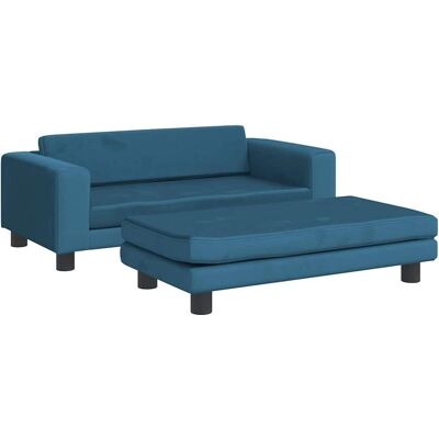 vidaXL Kindersofa Blau Velours 100x50x30cm - Kindersofa vidaXL Kindersofa Blau Velours 100x50x30cm - Kindersofa
