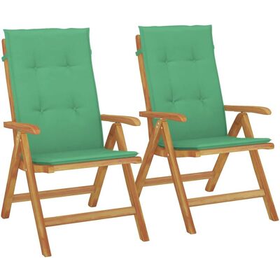 VidaXL Gartensessel - Teak, Grün, Verstellbar, Klappbar VidaXL Gartensessel - Teak, Grün, Verstellbar, Klappbar