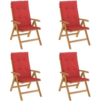 VidaXL Gartenstuhl - Verstellbarer Teakholz-Sessel mit Kissen VidaXL Gartenstuhl - Verstellbarer Teakholz-Sessel mit Kissen