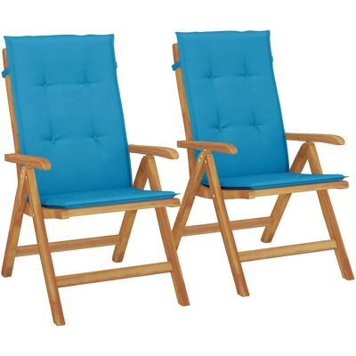 vidaXL - 3196497 - Blau - Teakholz Outdoorstuhl vidaXL - 3196497 - Blau - Teakholz Outdoorstuhl