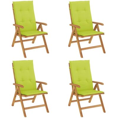 VidaXL Gartensessel - Verstellbar, Klappbar, Teak, Grün - Gartenstuhl VidaXL Gartensessel - Verstellbar, Klappbar, Teak, Grün - Gartenstuhl