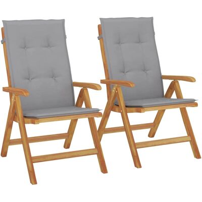 VidaXL Outdoor Chair - Verstellbarer Teak-Gartenstuhl mit Kissen VidaXL Outdoor Chair - Verstellbarer Teak-Gartenstuhl mit Kissen