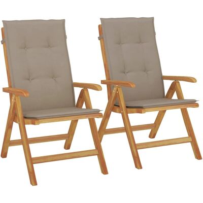 VidaXL Gartenstühle Set - Teak-Recliner mit Kissen VidaXL Gartenstühle Set - Teak-Recliner mit Kissen