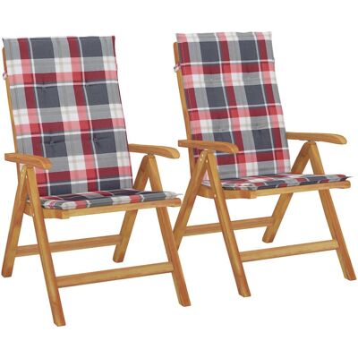 vidaXL Gartenstuhl - Verstellbares Teakholz Klappset vidaXL Gartenstuhl - Verstellbares Teakholz Klappset