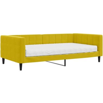 VidaXL Schlafsofa Gelb - Modern 2-in-1 mit Matratze VidaXL Schlafsofa Gelb - Modern 2-in-1 mit Matratze