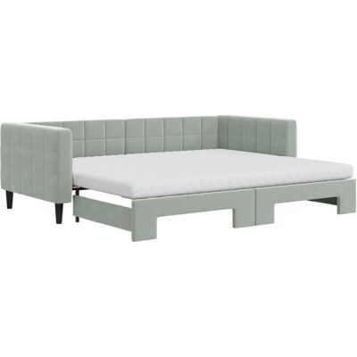 vidaXL Lysgrå sovesofa med opbevaringsplads 100x200cm vidaXL Lysgrå sovesofa med opbevaringsplads 100x200cm