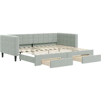 vidaXL Sovesofa grå - Sofa bed med opbevaringsskuffer vidaXL Sovesofa grå - Sofa bed med opbevaringsskuffer